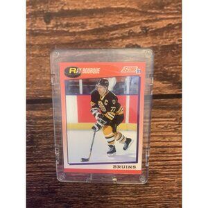 1991 Score Ray Bourque Hockey Card #50 Bruins Defenseman In Protective Case